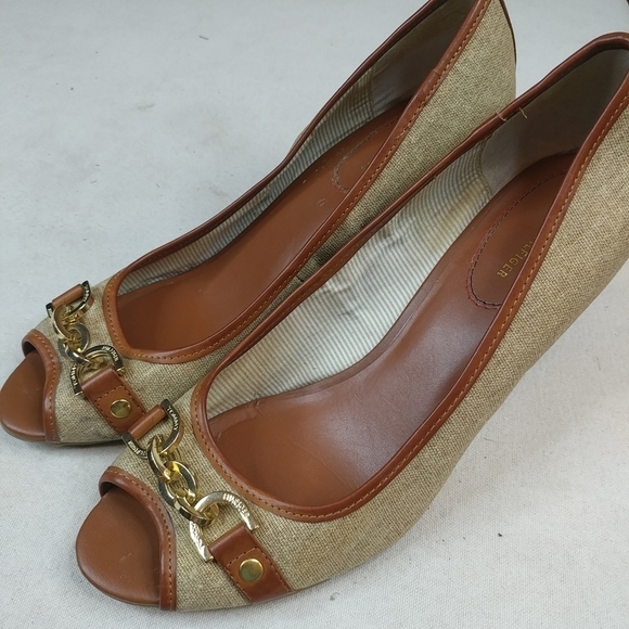 Tommy Hilfiger Horse Bit Beige Canvas, Cork Wedge - Picture 6 of 8